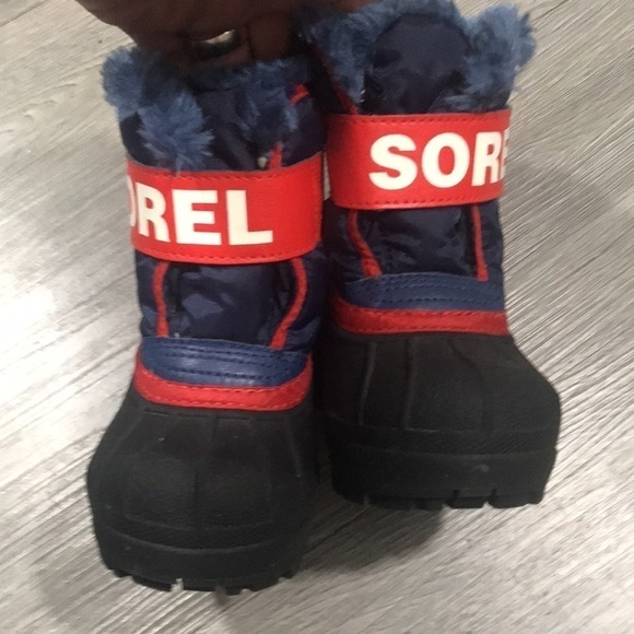 SOREL LOGO NYLON CANVAS SNOW BOOTS size 5 - Picture 4 of 10